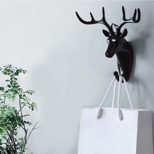DEER HEAD SELF ADHESIVE WALL DOOR HOOK HANGER - Image 3