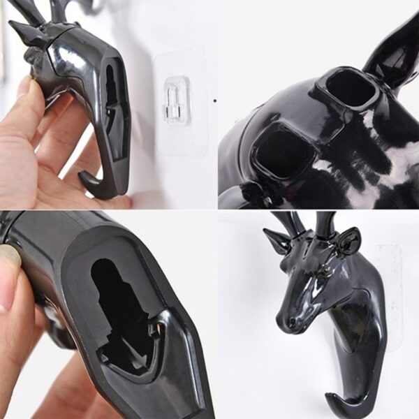 DEER HEAD SELF ADHESIVE WALL DOOR HOOK HANGER - Image 7