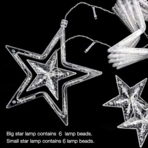 STARS CURTAIN STRING LIGHTS, WINDOW CURTAIN LIGHTS WITH 8 FLASHING MODES DECORATION FOR FESTIVALS-11