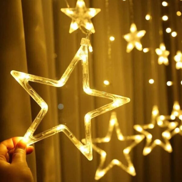 STARS CURTAIN STRING LIGHTS, WINDOW CURTAIN LIGHTS WITH 8 FLASHING MODES DECORATION FOR FESTIVALS-11 - Image 3