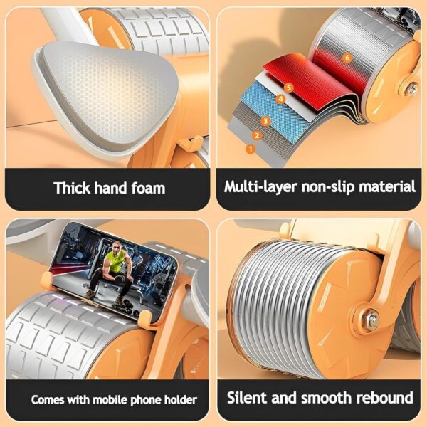 Automatic Rebound Abdominal Wheel with Timer and Elbow Support for Effective Home Fitness - Image 4