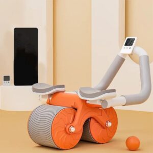 Automatic Rebound Abdominal Wheel with Timer and Elbow Support for Effective Home Fitness