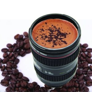 Unique Camera Lens Shaped Coffee Mug Flask
