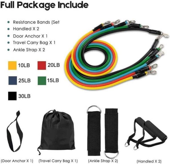 Resistance Exercise Bands with Door Anchor And Waterproof Carry Bag - Image 2