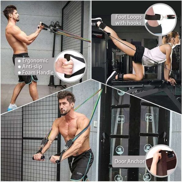 Resistance Exercise Bands with Door Anchor And Waterproof Carry Bag - Image 4